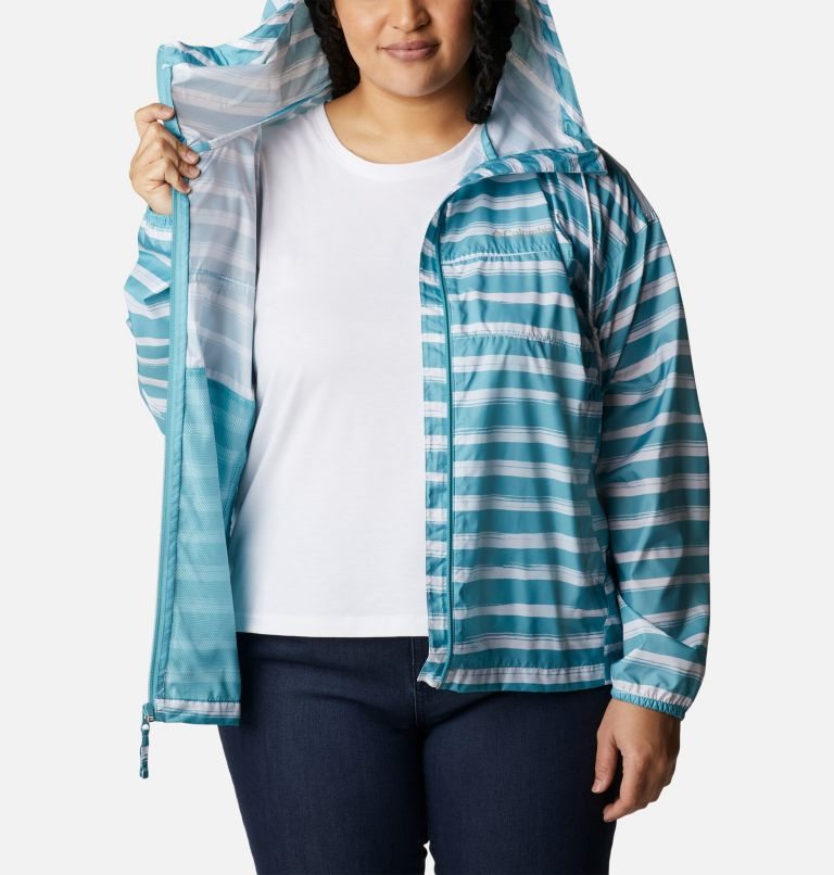 Columbia Flash Challenger Novelty Windbreaker Jakke Dame Stripete | Plus Size 63270C